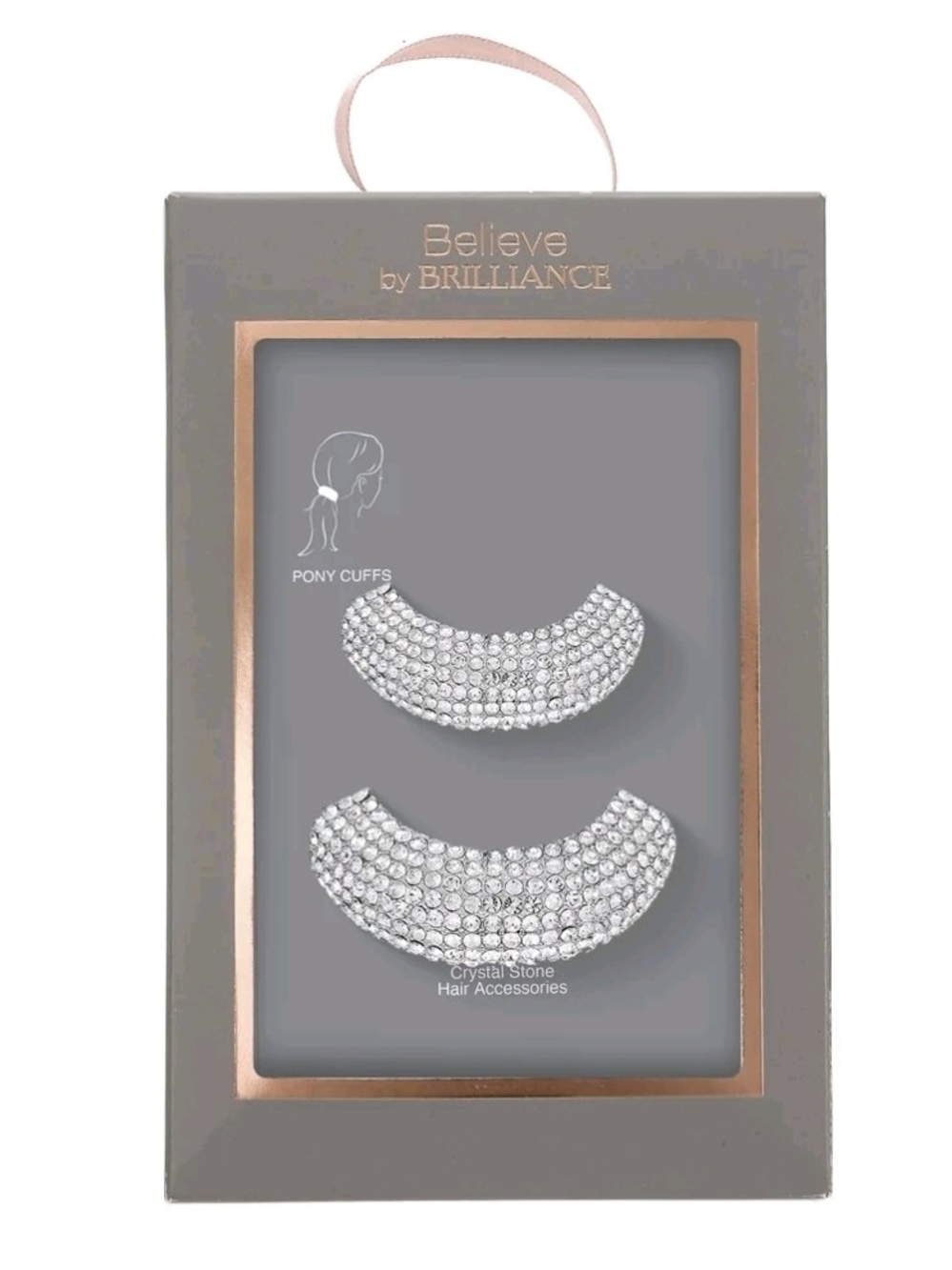 Crystal Stone Silver Pony Cuffs - 2 Pack